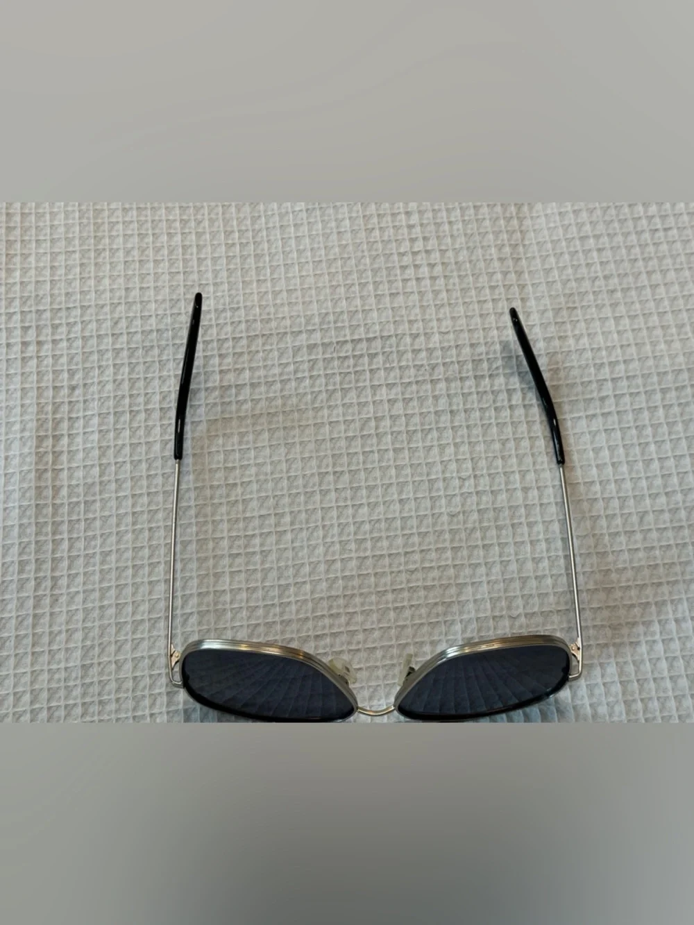 Vintage Silver metal Frame Sunglasses with Dark Blue Lenses - Picture 6 of 12